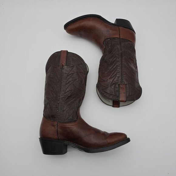 Durango Cowboy Boots Mens 9.5 D Brown Red Leather Western USA Vintage - Picture 5 of 11